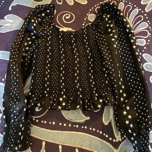 LoveShackFancy Black Satin Star Russell Top - Picture 4 of 4